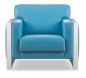 STEEL Sitzgruppe aus Sofa und 2 Sesseln in Blau