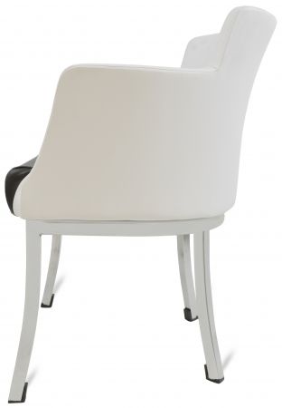 Gastro Lounge Stuhl Sessel PRIMO weiß mit schwarzem Sitz