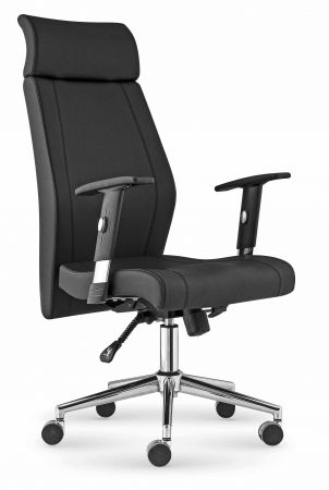 Bürostuhl / Chefsessel GOLF höhenverstellbar mit Rädern Schwarz, Metallfuß