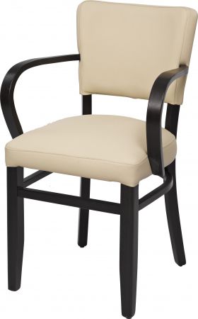 Gastronomie Stuhl Cindy beige mit runder Armlehne