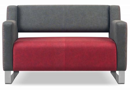 MANGO Sofa 2 Sitzer Grau & Bordeaux