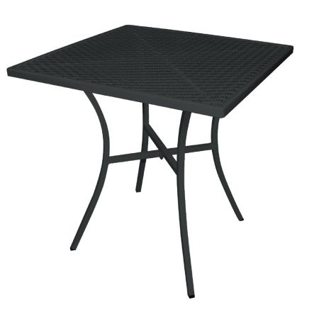 Outdoor Tisch KRISTA 145 eckig aus Stahl Schwarz, 70x70x71cm