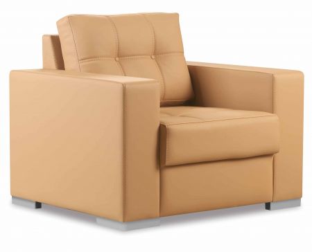 PAFI Sitzgruppe aus Sofa und 2 Sesseln in Hellbraun