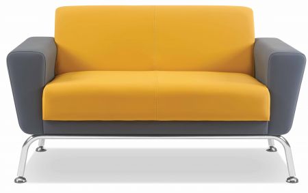 PARIS Sofa 2 Sitzer Grau & Gelb