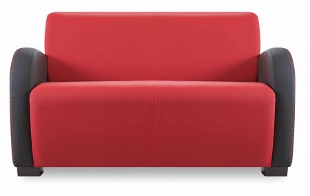 SANTA Sofa 2 Sitzer Rot & Schwarz