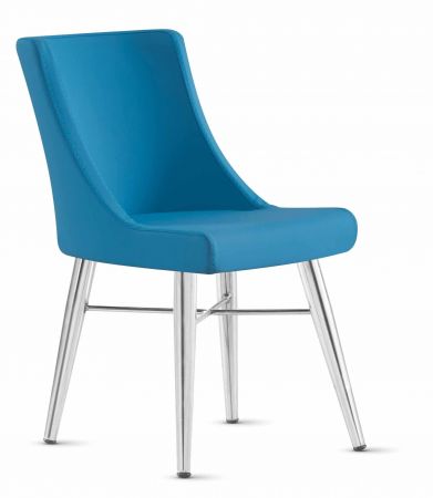 Stuhl PERA Blau mit Metallfuß