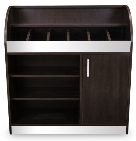 Besteckschrank Kellnerstation Servicestation Wenge ALU 100 cm mit Soft-Close-Tür-Detail