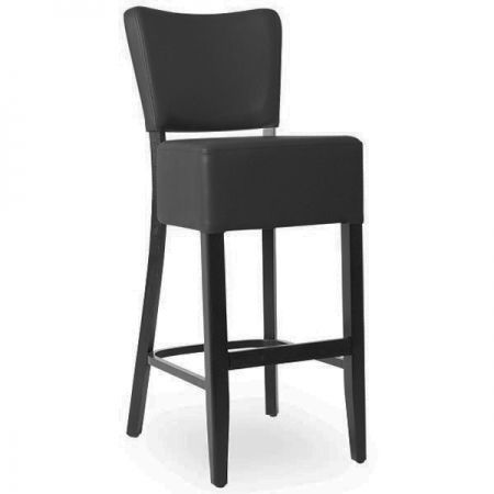 Gastro Barhocker Anna S11 Schwarz gepolstert