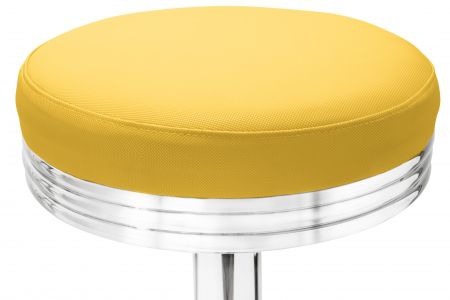 Gastro Barhocker Oval, gelb mit Sitzpolsterung