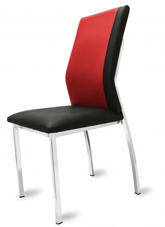 Gastro Stuhl ERGO schwarz/rot Metallfüße