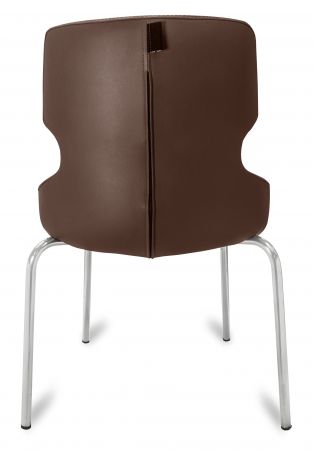 Polsterstuhl Donna braun/beige Metallfüße