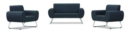 RIGA Sitzgruppe aus Sofa und 2 Sesseln in Schwarz