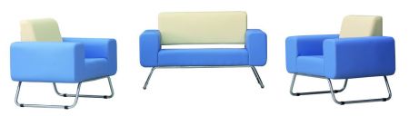 LEGEND Sitzgruppe aus Sofa und 2 Sesseln in Blau