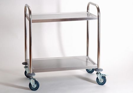 Servierwagen / Transportwagen 2 Borde aus Edelstahl