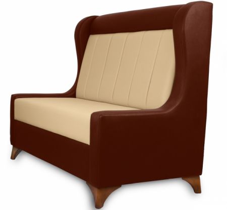 Sitzbank Dinerbank Bistrobank DIVA braun mit beige Rücken Länge 120cm