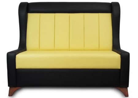 Sitzbank Dinerbank Bistrobank DIVA schwarz mit gelbem Rücken Länge 120cm