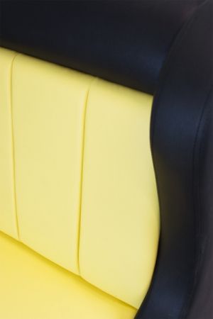 Sitzbank Dinerbank Bistrobank DIVA schwarz mit gelbem Rücken Länge 120cm