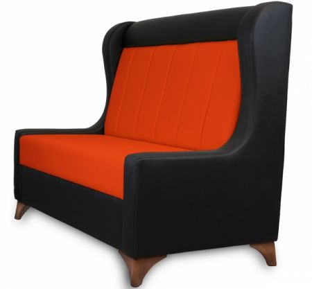 Sitzbank Dinerbank Bistrobank DIVA schwarz mit orange Rücken Länge 120cm