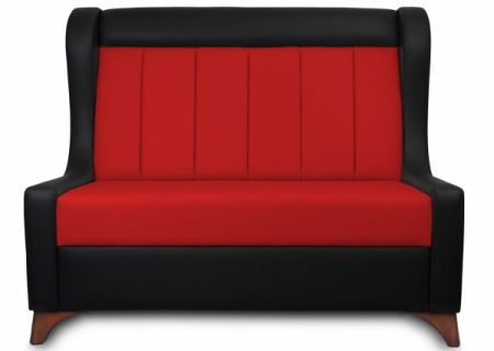 Sitzbank Dinerbank Bistrobank DIVA schwarz mit rotem Rücken Länge 120cm
