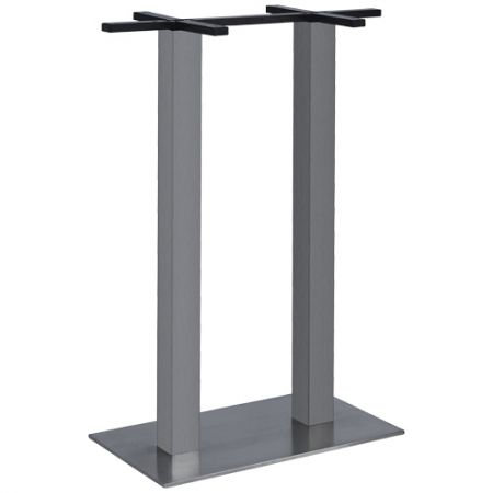 Stehtischgestell Edelstahl flache Ausführung mit 2 Säulen Fuß: 75x45 cm Höhe: 108 cm