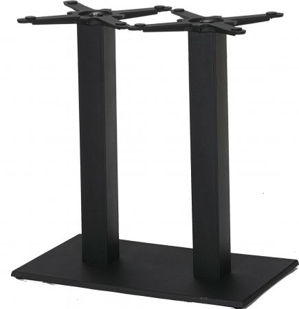 Tischgestell Doppelsäule Gusseisen Boden flach für Platten bis 140x80cm