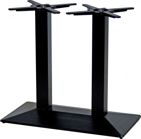 Tischgestell Doppelsäule Gusseisen Boden konisch für Platten bis 160x80cm