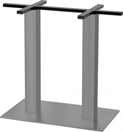 Tischgestell Edelstahl mit Doppelsäule  Fuß: 75x45 cm Höhe: 72 cm