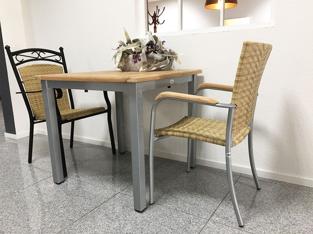 Terrassenstuhl Garden mit Armlehnen in Gusseisenoptik sereno | Möbel Star