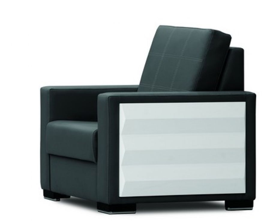 RELAX Sitzgruppe aus Sofa und 2 Sesseln in Schwarz