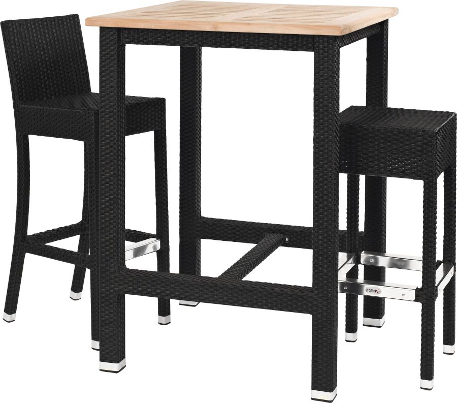Barhocker Outdoor DANTE 100BR mit Rückenlehne, schwarz