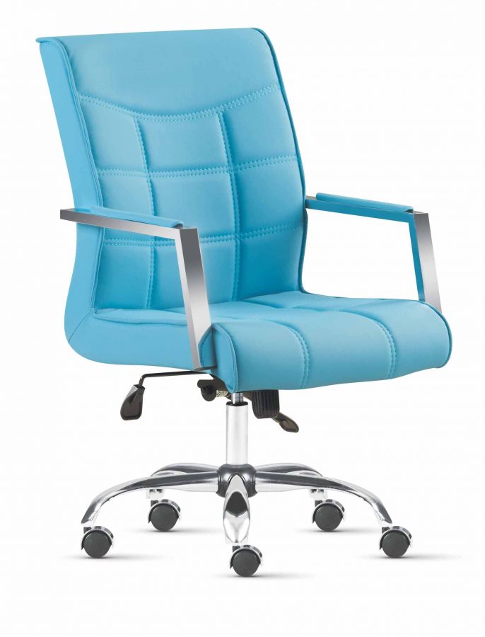 Bürosessel / Chefsessel höhenverstellbar mit Rädern Blau, Möbel Star