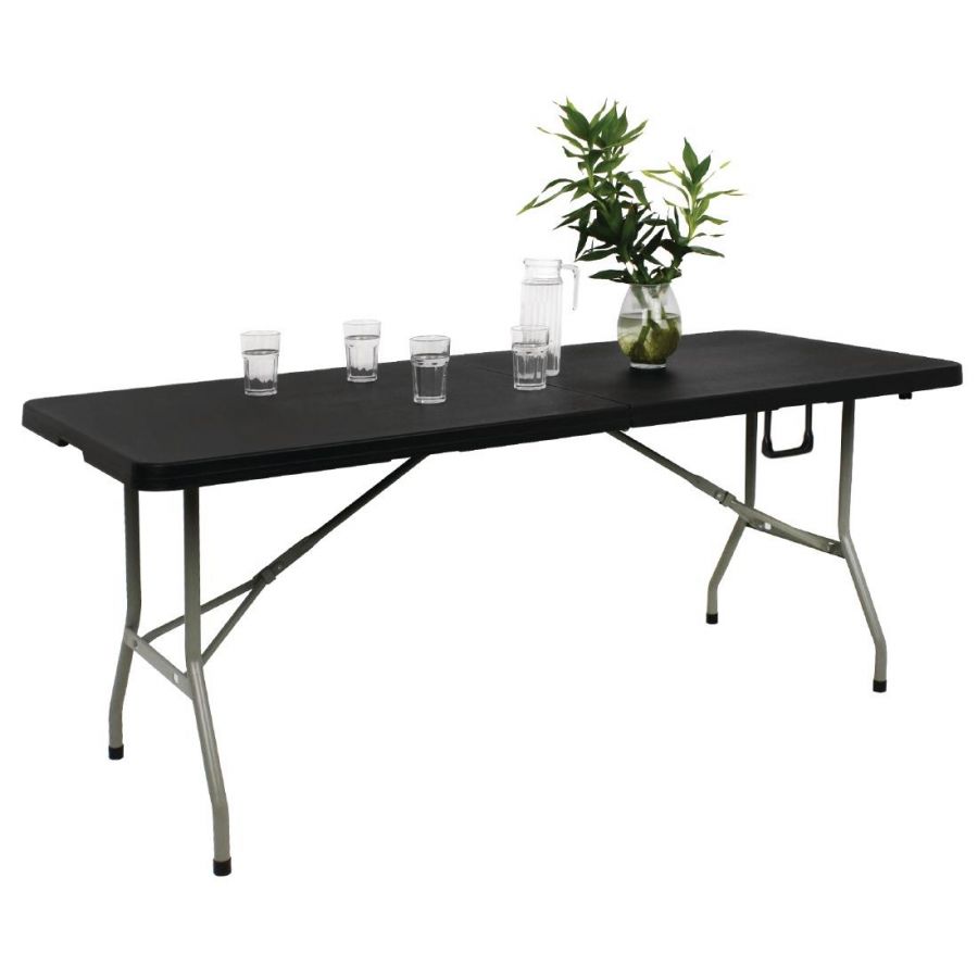 Buffettisch KRISTA 375 eckig Schwarz, 182,9x76,2x73,7cm