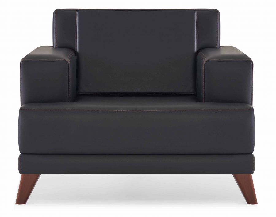 MARKA Sitzgruppe aus Sofa und 2 Sesseln in Schwarz