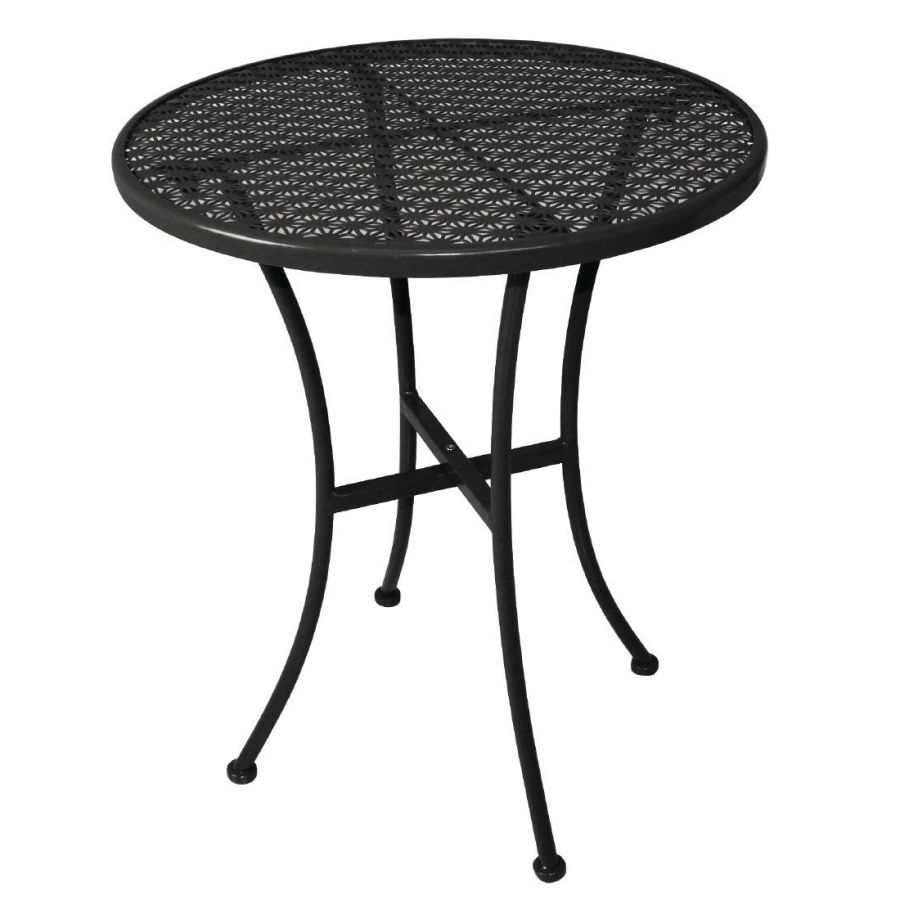 Outdoor Tisch KRISTA 140 rund aus Stahl Schwarz, 60x60x71cm