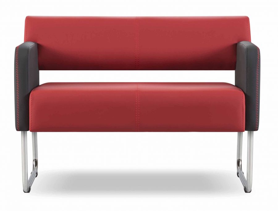 STAR Sofa 2 Sitzer Bordeaux & Schwarz