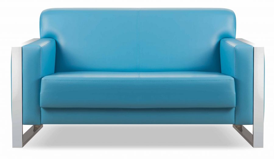 STEEL Sitzgruppe aus Sofa und 2 Sesseln in Blau