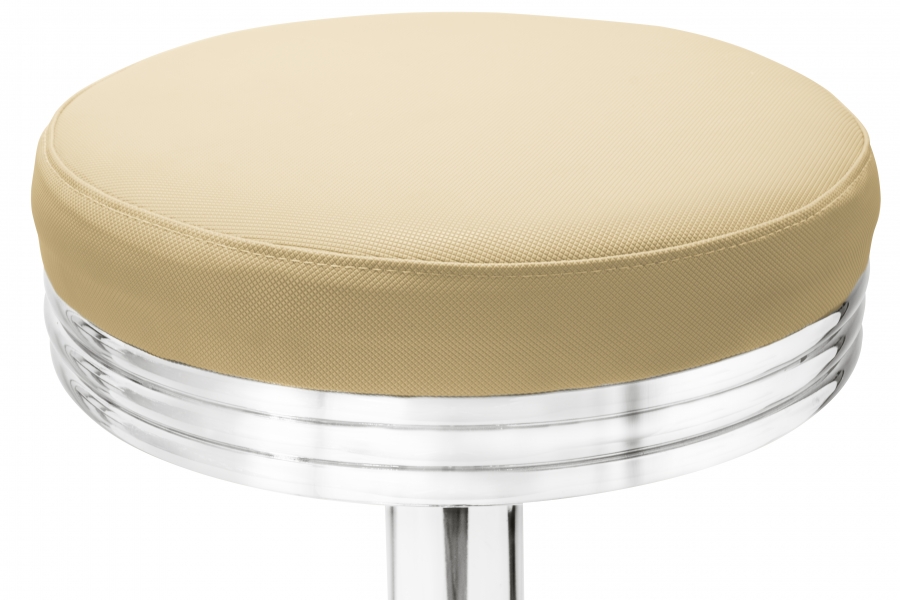 Gastro Barhocker Oval beige mit Sitzpolsterung