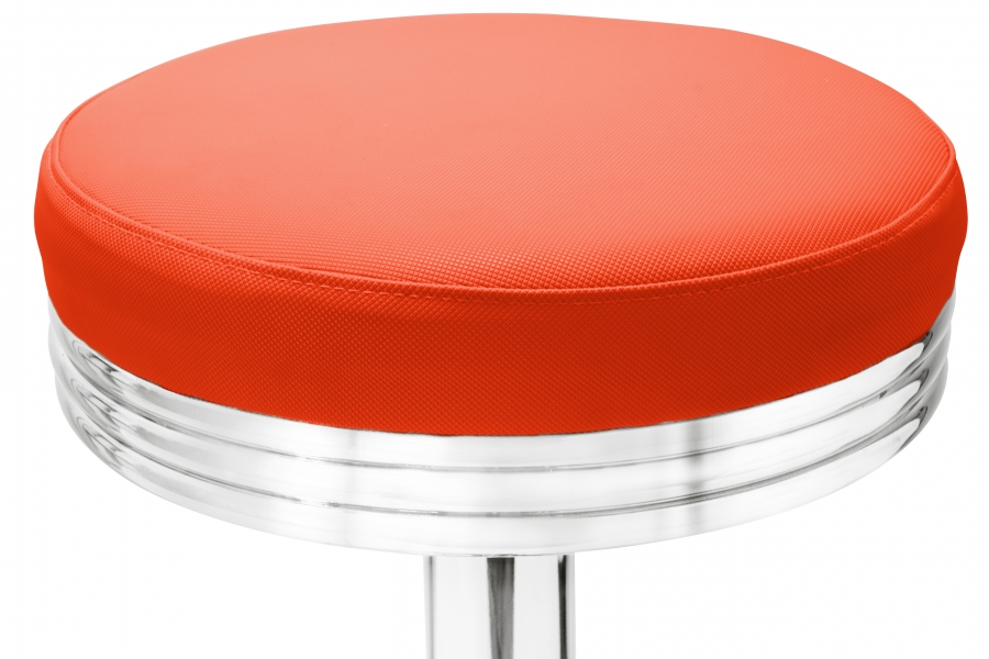 Gastro Barhocker Oval orange mit Sitzpolsterung
