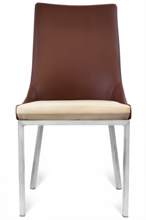 Gastro Stuhl Elli in braun Sitzfläche beige
