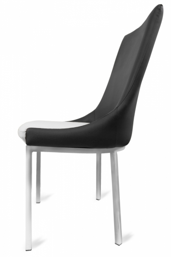 Gastro Stuhl Elli in schwarz Sitzfläche weiss