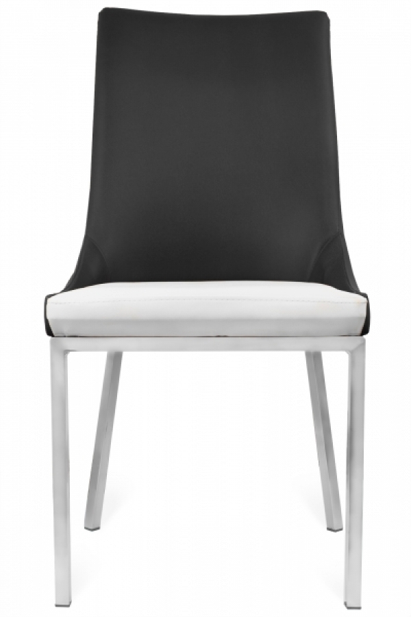 Gastro Stuhl Elli in schwarz Sitzfläche weiss