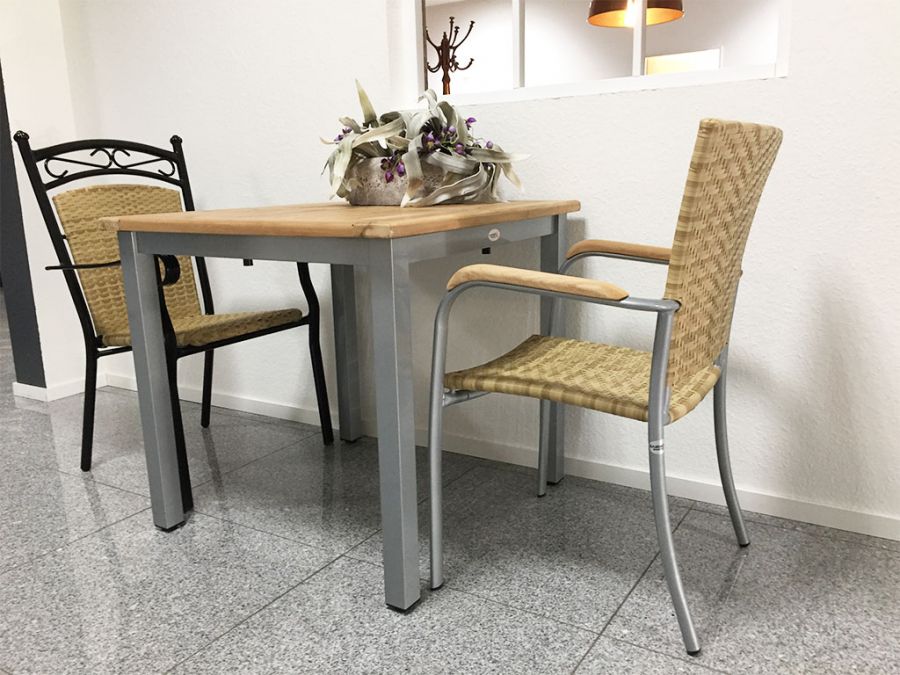 Terrassenstuhl Garden mit Armlehnen in Gusseisenoptik sereno | Möbel Star