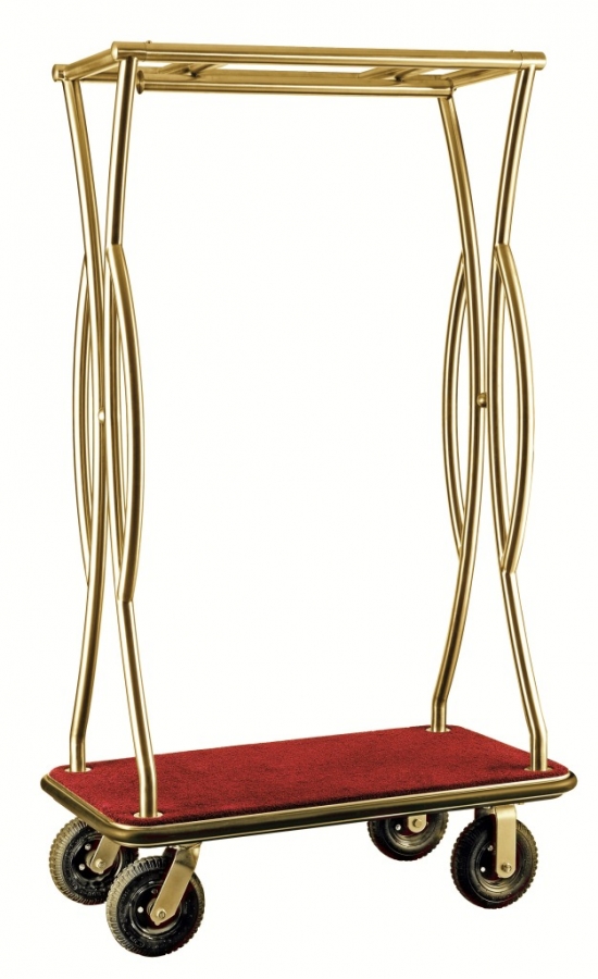 Seitliche Ansicht zu dem Produkt WAS Gepäckwagen / Transportwagen Platinium Goldfarben Bordeaux