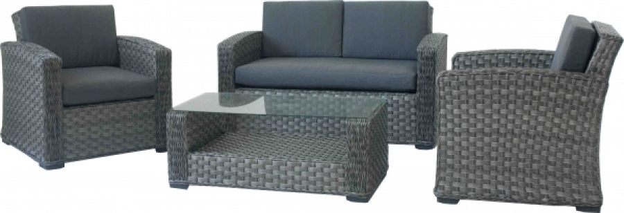 Loungemöbel Set Napoli mit Sofa Sessel und Tisch für ...