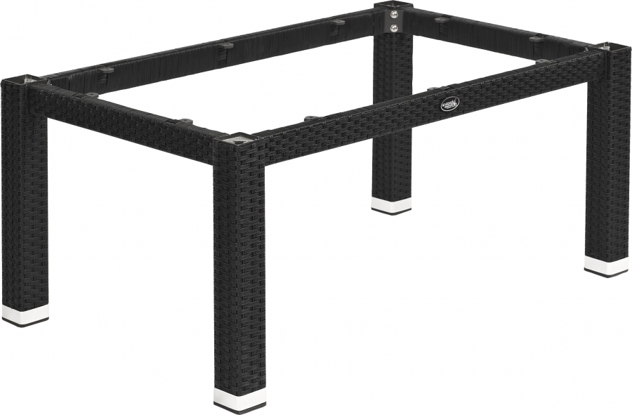 Loungemöbel Tischgestell LINA für 120x80 cm Platten Seagrass-Optik in schwarz