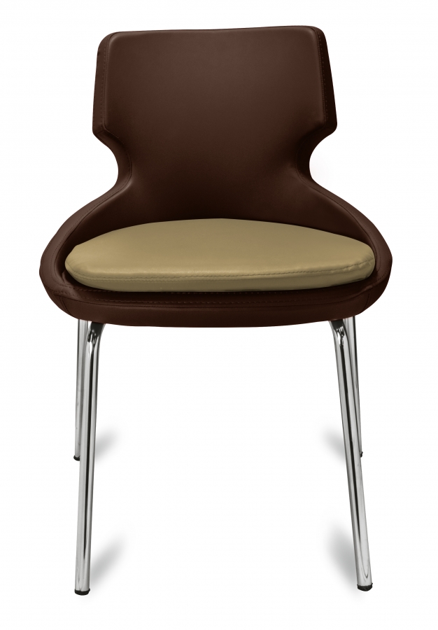 Polsterstuhl Donna braun/beige Metallfüße