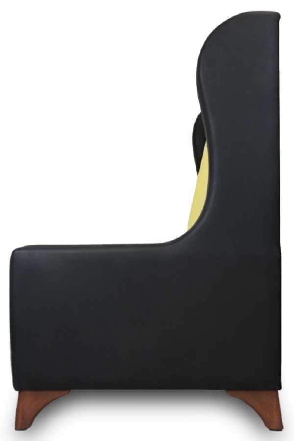 Sitzbank Dinerbank Bistrobank DIVA schwarz mit gelbem Rücken Länge 120cm