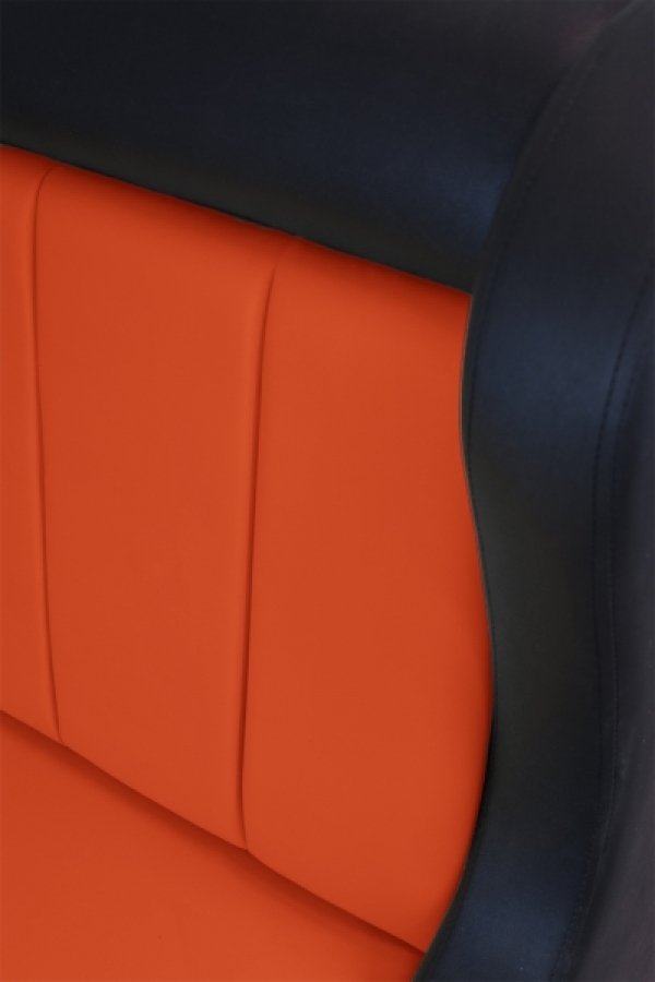 Sitzbank Dinerbank Bistrobank DIVA schwarz mit orange Rücken Länge 120cm