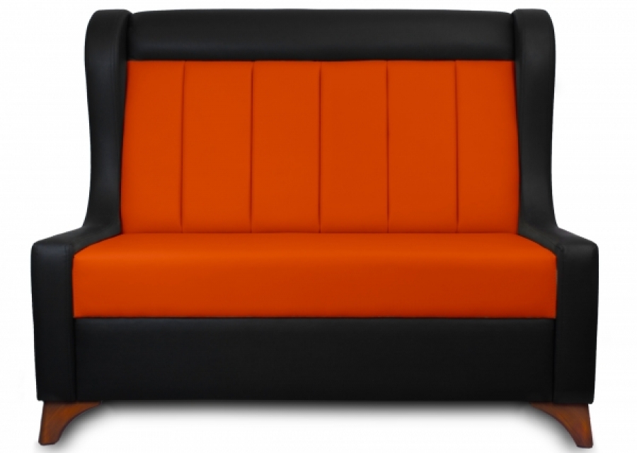 Sitzbank Dinerbank Bistrobank DIVA schwarz mit orange Rücken Länge 120cm