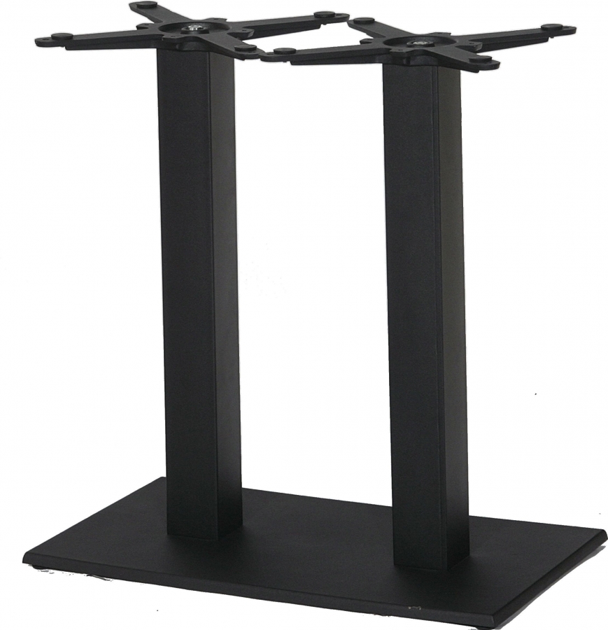 Tischgestell Doppelsäule Gusseisen Boden flach für Platten bis 140x80cm